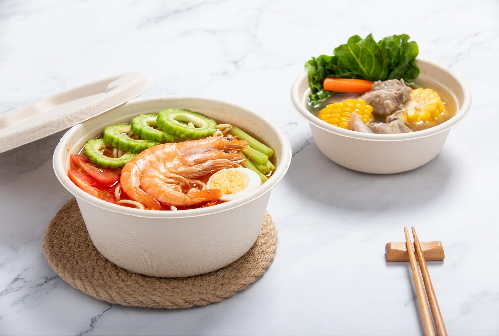 甘蔗渣浆可降解碗系列